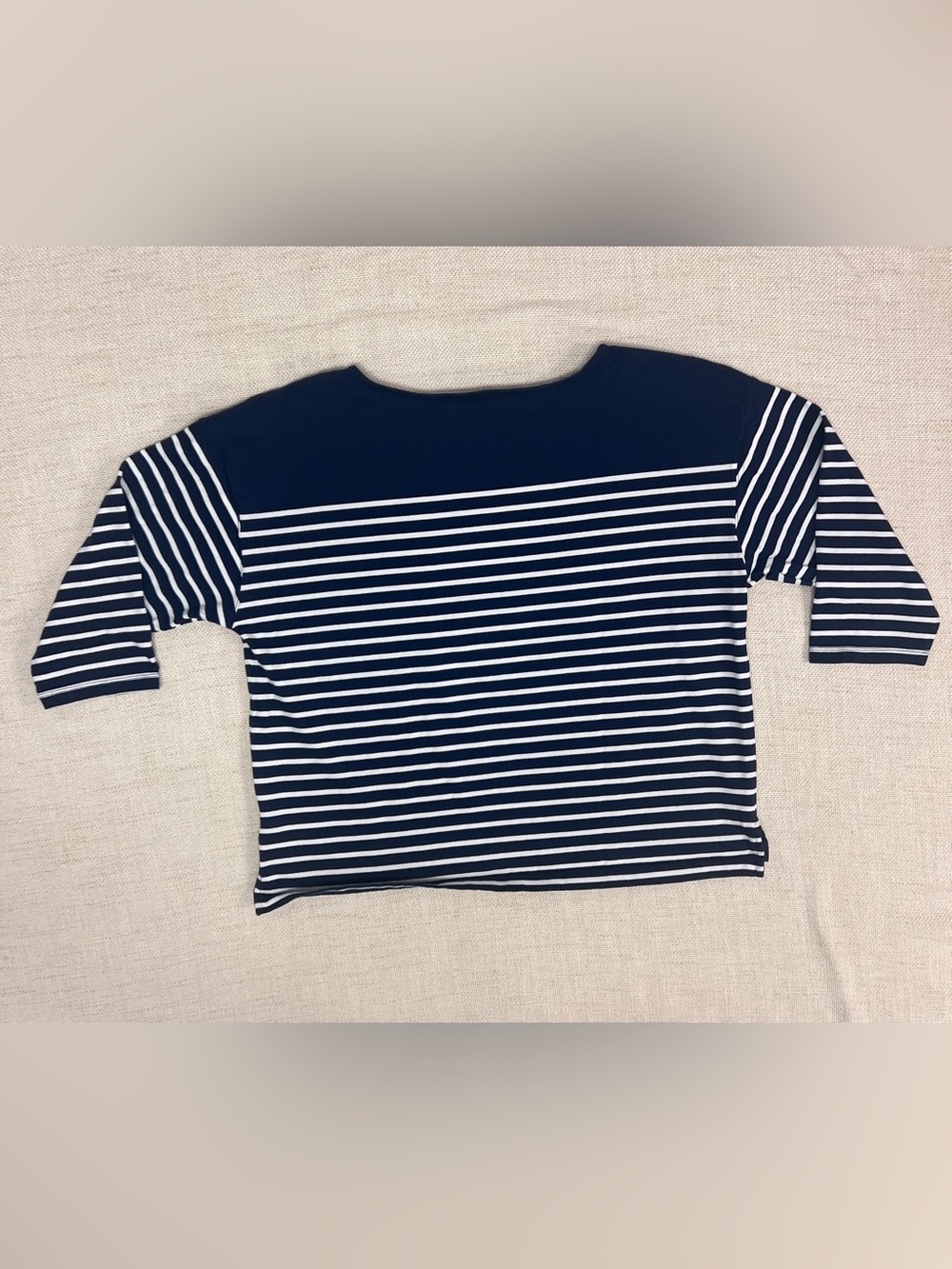 Vineyard Vines Breton Stripe Boatneck Top L Shoulder Buttons - Picture 6 of 9